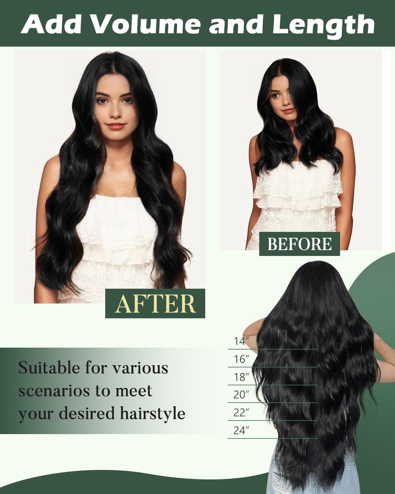 Amazon.com : Ugeat Weft Hair Extensions Human Hair, Sew in  display picture 1