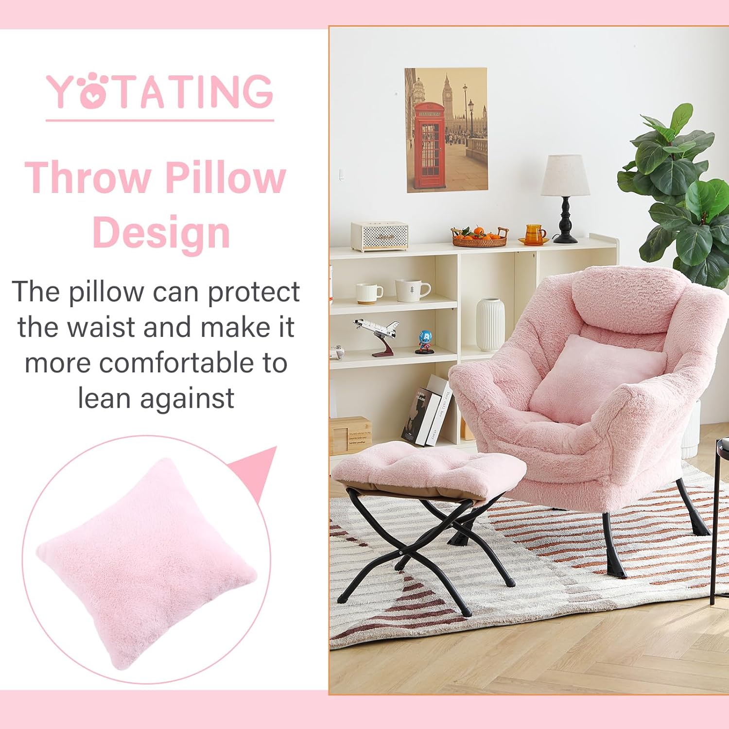 Lazy Chair with Ottoman, Comfy Reading Lounge Chair Jamaica Ubuy