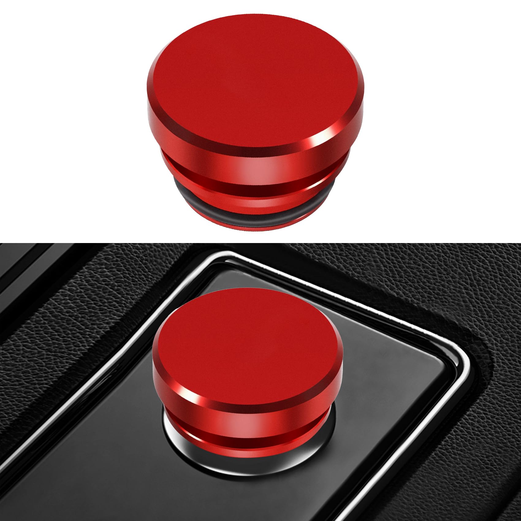 Universal Car Cigarette Lighter Plug Cover, Power Outlet Cap, Red
