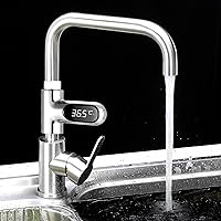 Vista 2 de Kavolet Pantalla de termómetro de ducha, termómetro digital LED de 0 ~ 212.0 °F para baño de bebé, pantalla Fahrenheit/centígrado, pantalla