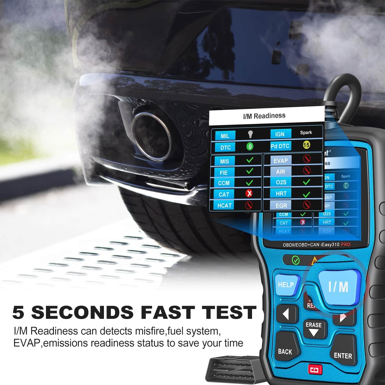 Vident iEasy 310Pro OBD2 Scanner, OBD2 Code Reader, 12V Battery Voltage Tester, Enhanced OBD2 Scan Tool : Automotive