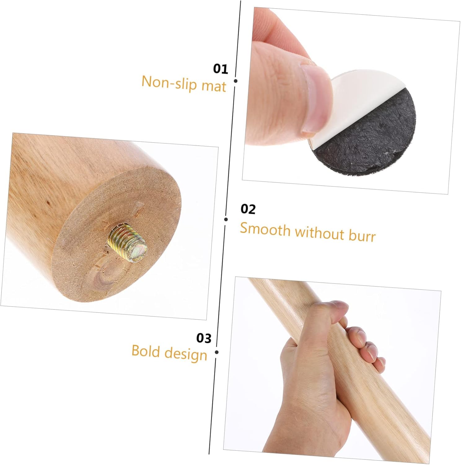 ARTIBETTER Elegant Wood Furniture Legs Set of 4 Couch Table Bench Cabinet Legs Replacement