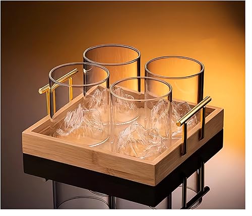 Fuji Iceberg Glass, Whiskey, Popular, Solid Rock Glass, Traditional, Handmade, Heat Resistant, Kanshan Beer, Japanese Sake, Fuji Iceberg Cup, 11.8