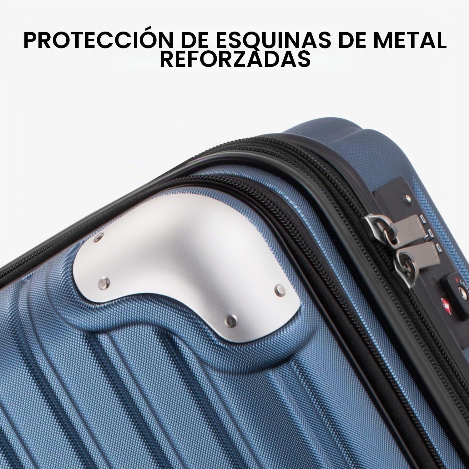 LEVEL8 Maleta Cabina Ampliable ABS+PC Equipaje de Mano Trolley Rígido Ligero Maletas de Viaje con 4 Ruedas Dobles Giratorias 360º y Candado TSA, 55x37x25CM, 42L, Azul