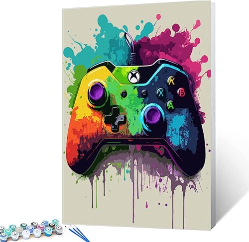 Miniatura 1 de Pintura por números para adultos y niños, controlador de juego abstracto pintura por números, pintura acrílica por números, kit de pintura para el