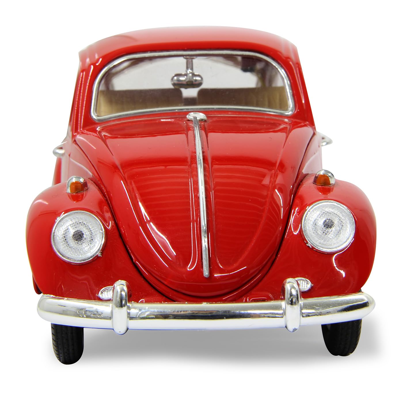 JAMARA 405110 - VW Käfer 1:18 RC Diecast Rot 27MHz – Kultfahrzeug mit Gummi-Bereifung, öffnen von Türen, Motorhaube und Kofferraum, perfekt nachgebildete Details, hochwertige Verarbeitung