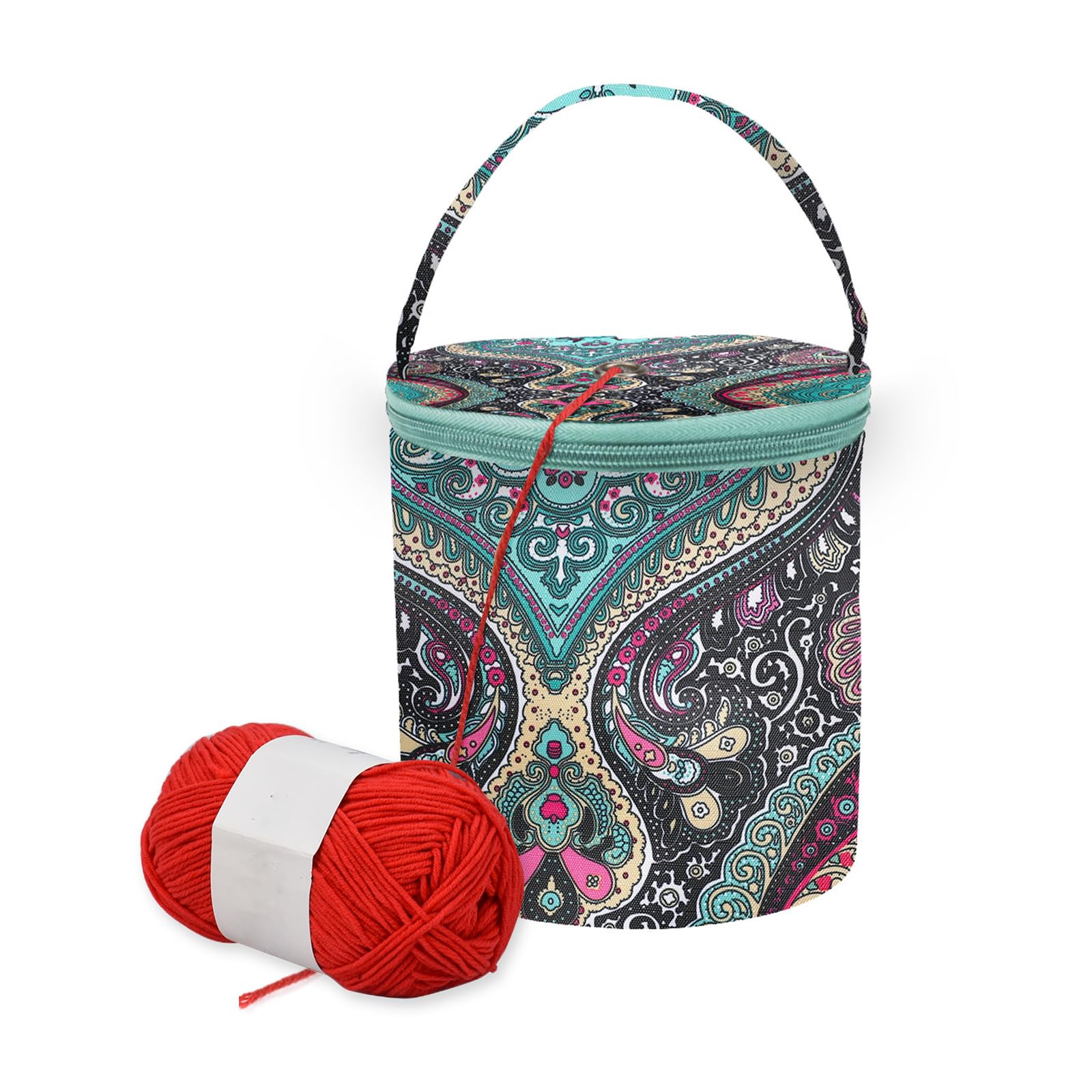 Yarn Storage Portable Bags Knitting Bag, Small Size Zip Storage Bags, Knitting Project Yarn Storage Bags,Color Oxford Sweater Crochet Hooks Organization Package with Handle