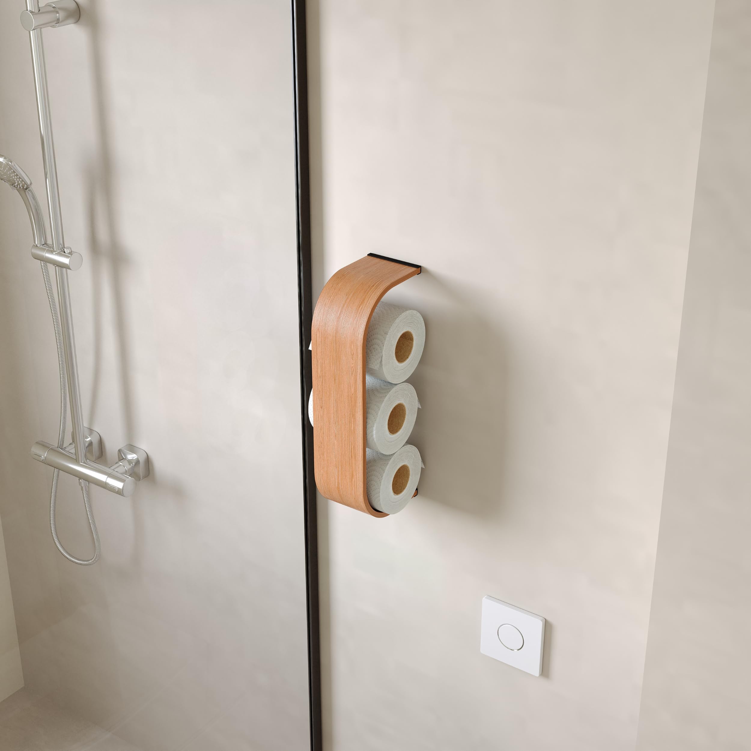 Soporte para toallas de baño, soporte de papel higiénico, estante de madera, almacenamiento de rollos de inodoro de nogal, estante flotante de montaje en pared, soportes únicos para baño, organizador