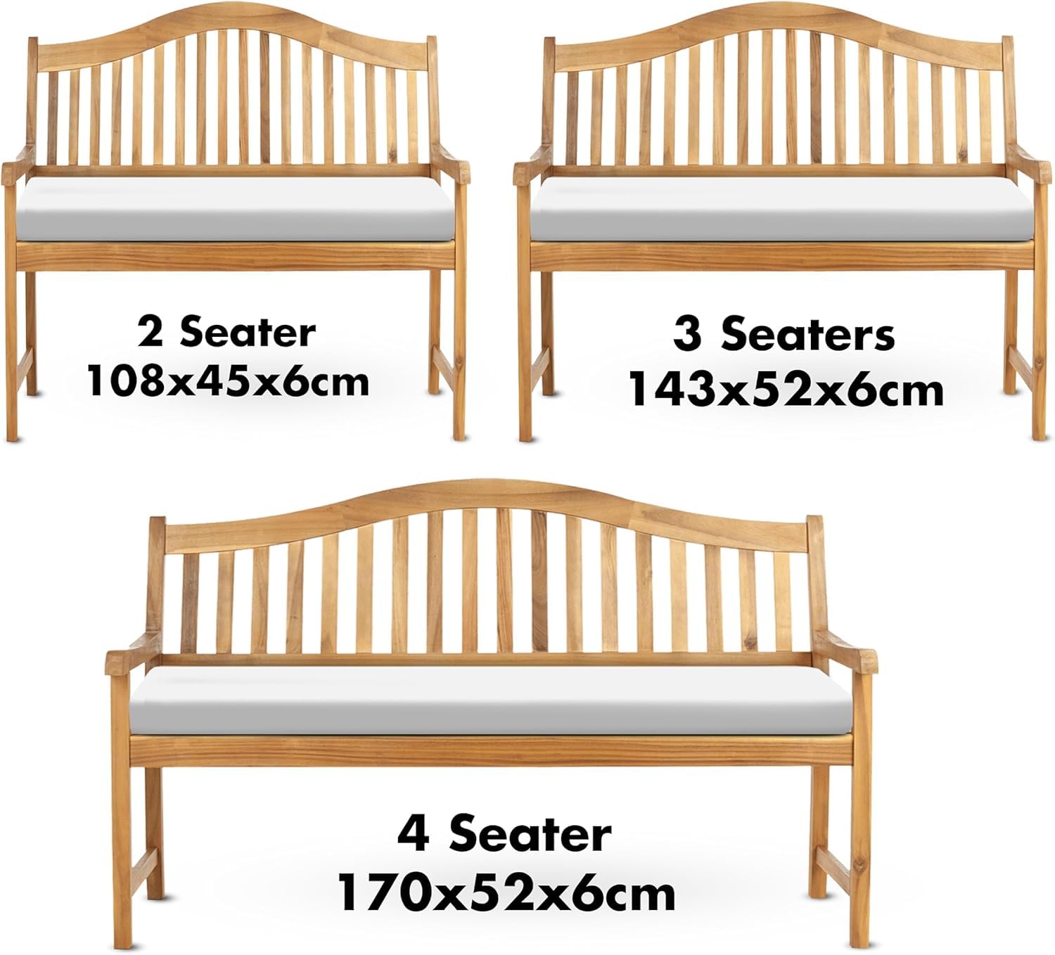 Waterproof Outdoor Bench Cushion Seat Pad, 1/2/3/4 Seater Swing, Hammock, Rattan Sofa Seat, Sun Lounger - Image 2