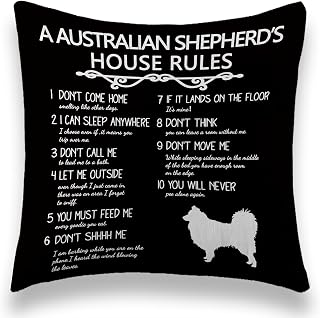 TUNW Australian Shepherd Throw Pillows Cushion Cover Decorative Pillowcase, Australian Shepherd Gifts, Aussie Dog Gifts for Women, Australian Shepherd Must Haves, 18×18 Inch