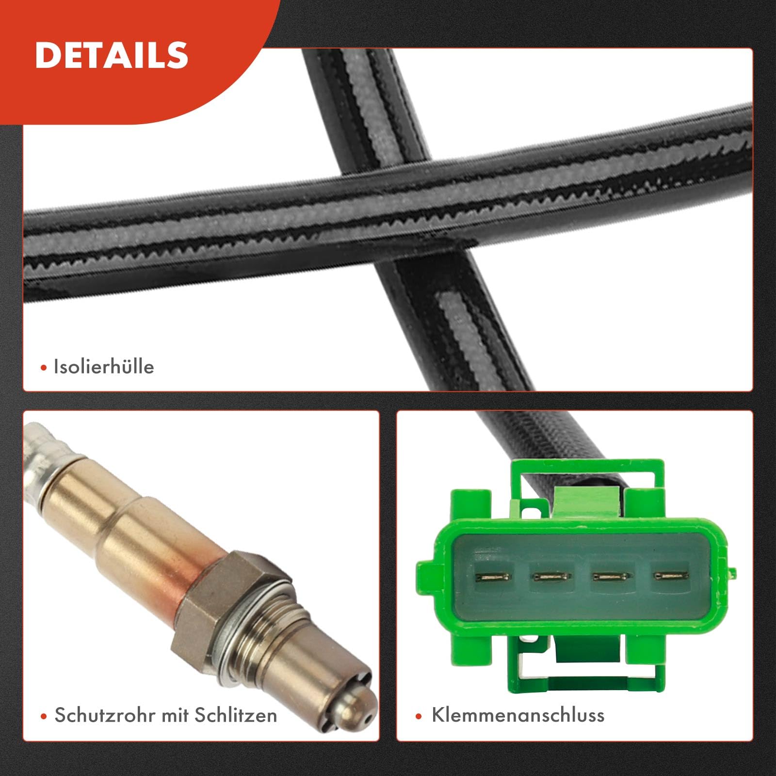 Frankberg Sonda lambda sonda di controllo 0258006027 | Compatibile con: 406 Pausa 8E/F, C5 I Break DE, Xsara N1, 607 9D 9U, Berlingo/Berlingo Primo monovolume GFK GJK MF