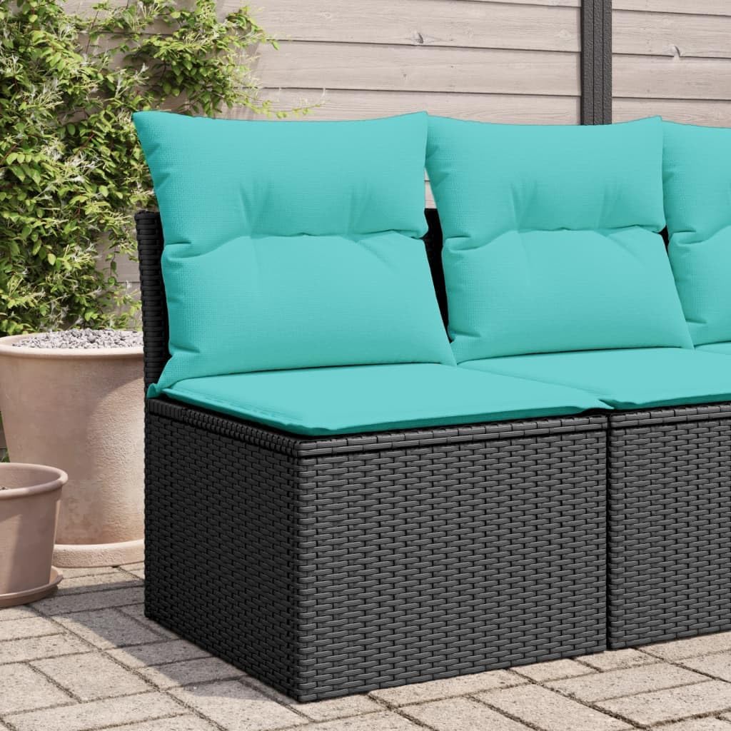 vidaXL Modern Outdoor Sofa, Rectangular Design, Durable Poly Rattan, Removable Cover, Ergonomic Seating, Ample Storage, Garden Couch