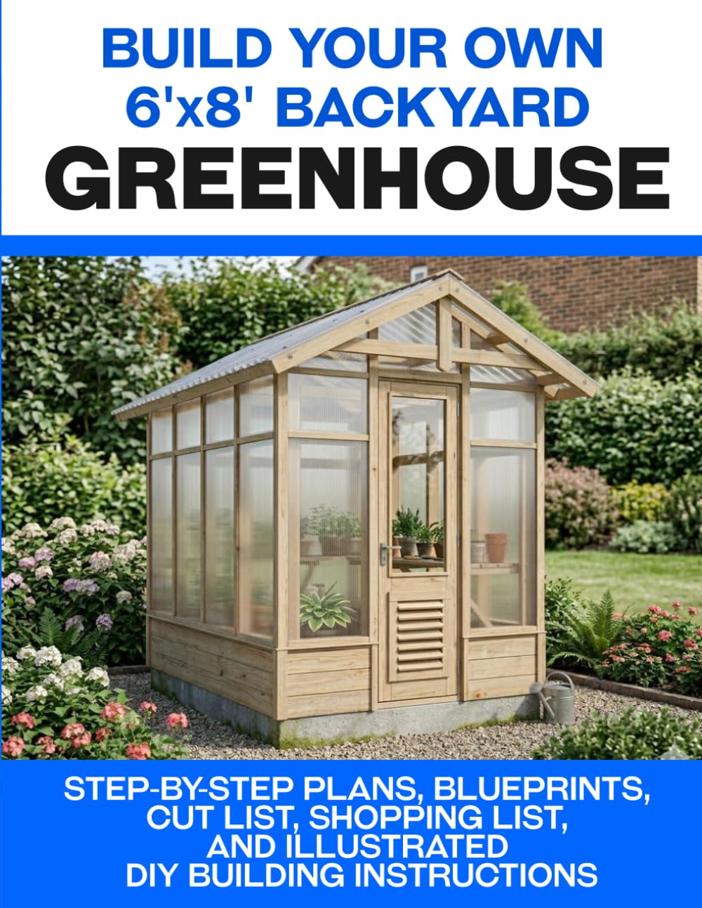 Build Your Own 6x8 Backyard Greenhouse: Step-by-Step Plans, Blueprints, Cut List, Shopping List, and Illustrated DIY Building Instructions