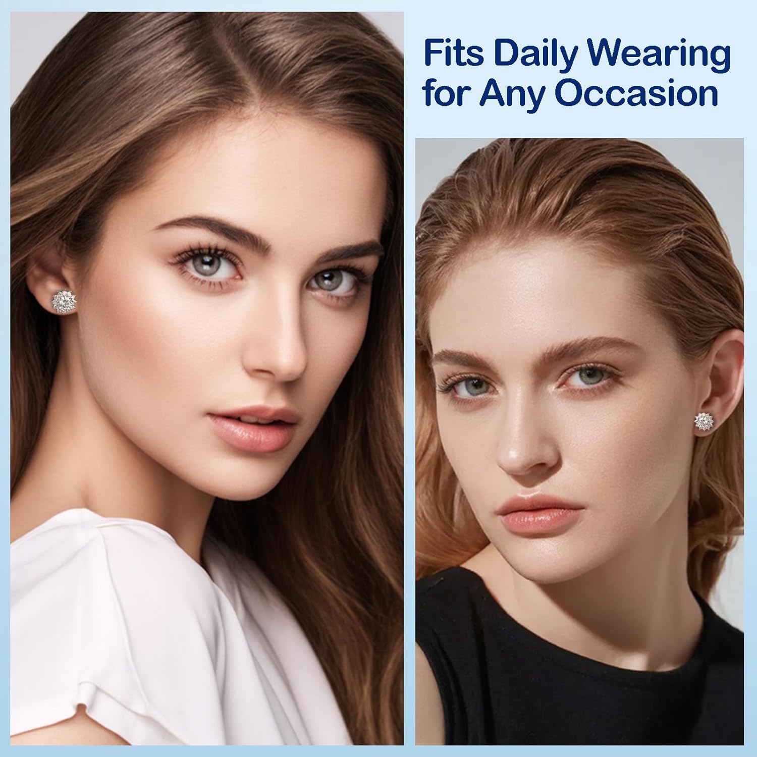 1-4CT Moissanite Stud Earrings, Sunflower D Color Ideal Cut 925 Sterling Silver Earrings for Women with Certificate of Authenticity - Image 4