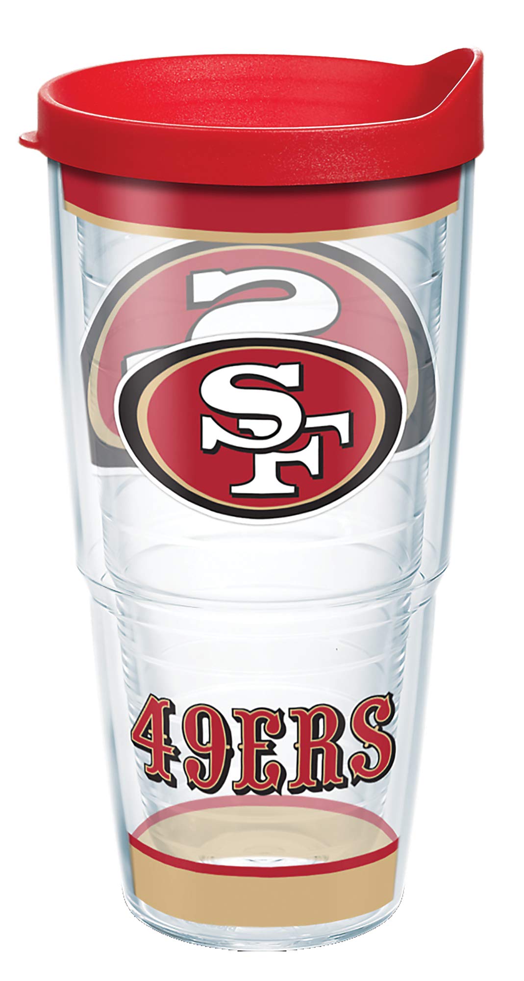 Tervis Made in USA Double Walled NFL San Francisco 49ers Insulated Tumbler Cup Keeps Drinks Cold & Hot, 24oz, Tradition