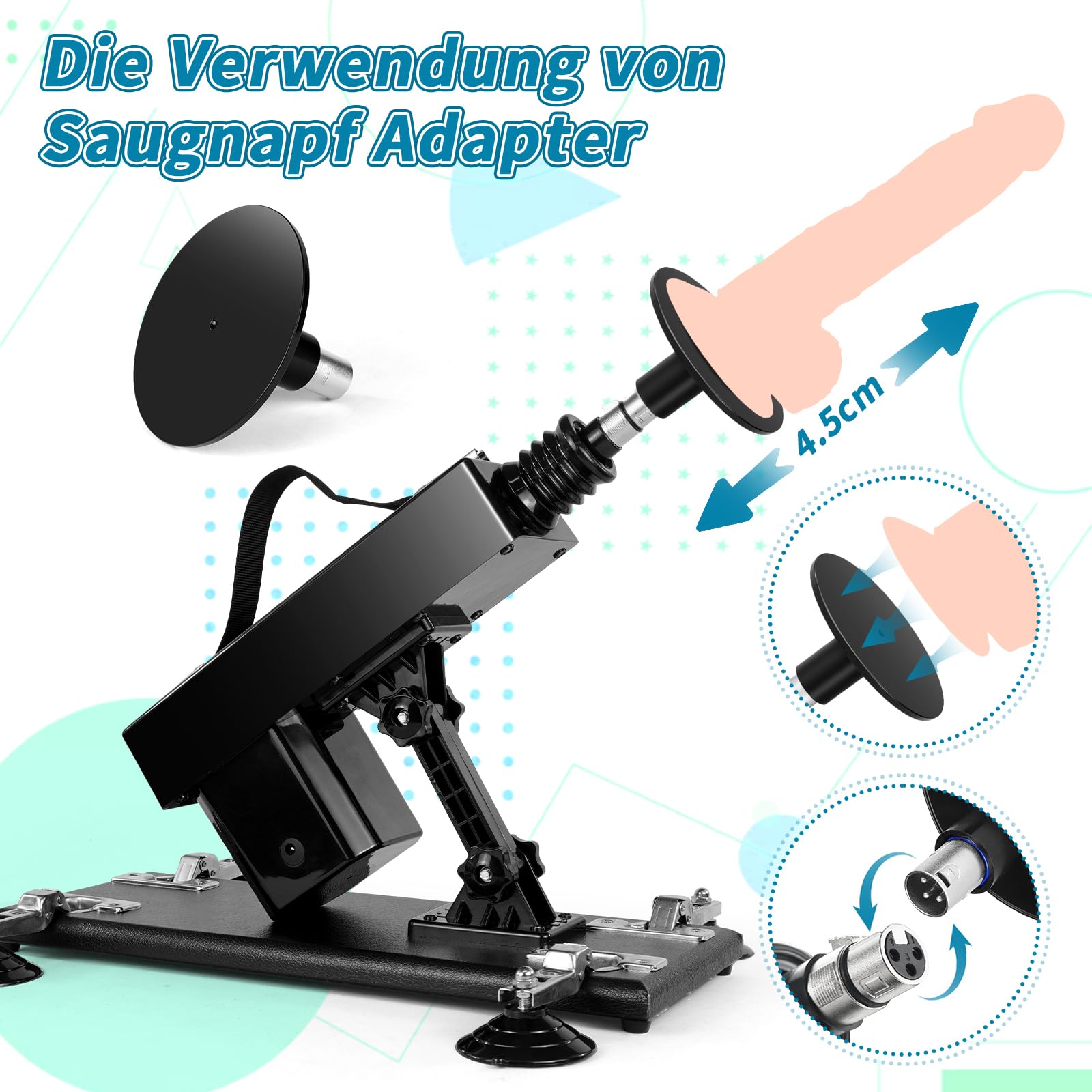 ANNGEOK Sexmaschine für Frauen und Männer Automatische Maschine Sex Spielzeug Fickmaschine Sexspielzeug SextoySet Kolben Dildo Maschine (6)