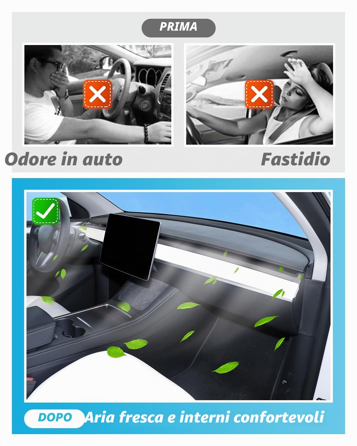 KKTR-CAR Per Tesla Model Y Filtro dell'aria esterno Hepa con carbone attivo, Modalità di ricircolo esterno, Filtro dell'aria di ricambio per Tesla Bio-Defense Modality (2019-2025) (4 pezzi)