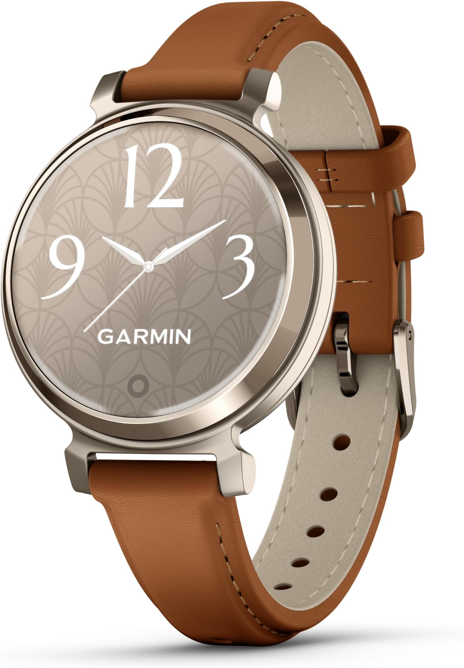Lily 2, Small and Stylish Smartwatch, Hidden Display, Patterned Lens, Up to 5 Days Battery Life, Tan