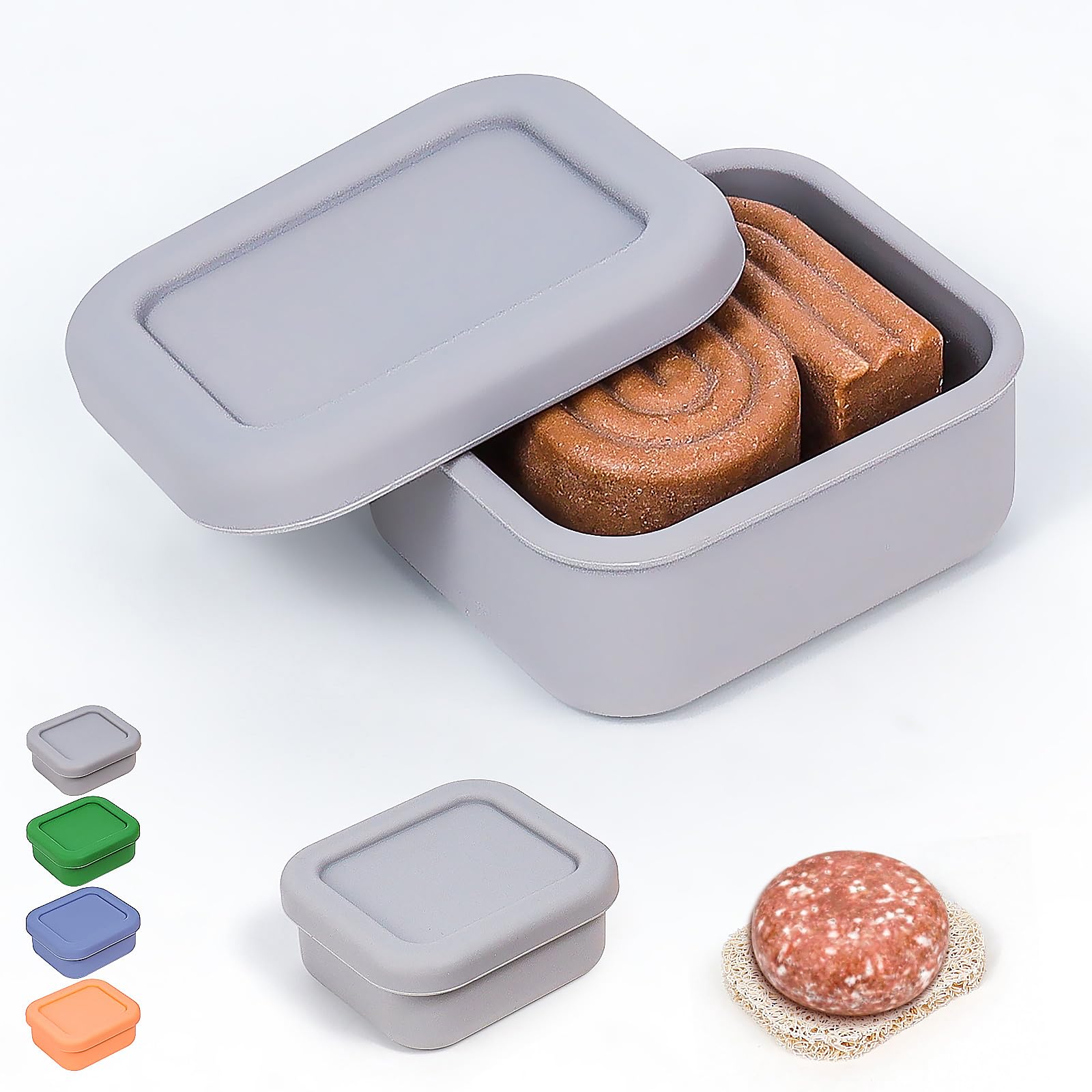 AIDIMMING Shampoo Bar Holder, Small Silicone Travel Soap Case