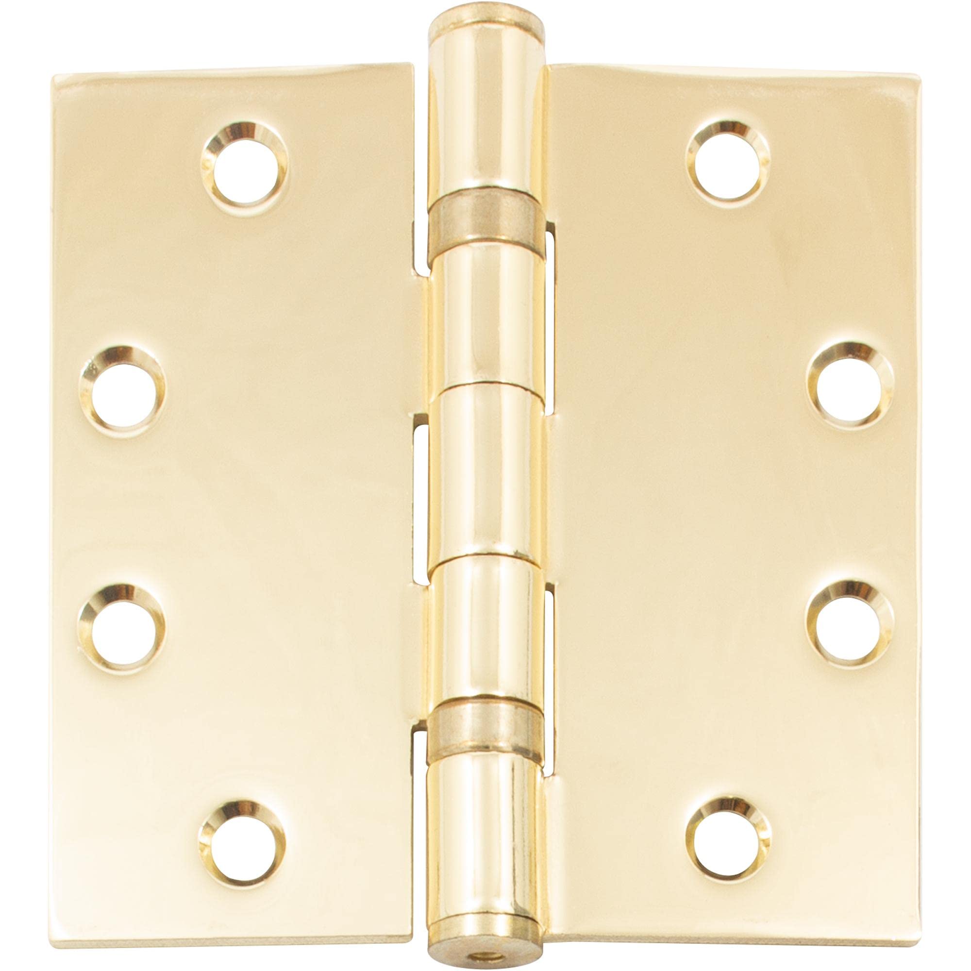 Commercial Grade Ball Bearing Hinge, 4-1/2 Inches, Square Corner, 134 Gauge, Polished Brass by Stone Harbor Hardware