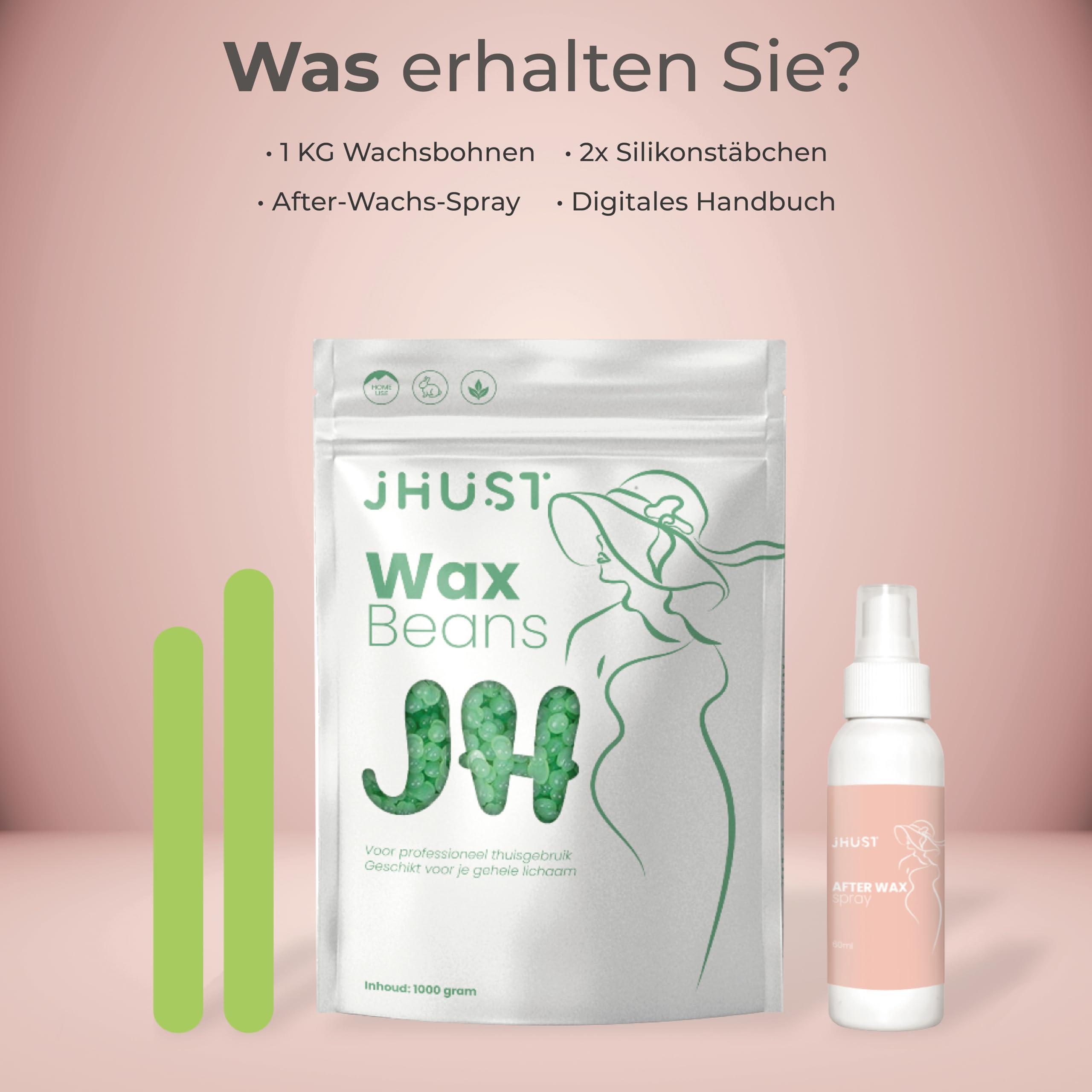Heißwachs Perlen 1 kg – streifenfreies Warmwachs für Körper, Gesicht & Intimbereich, Waxing Bohnen zur Haarentfernung für empfindliche Haut (Aloe Vera Set)