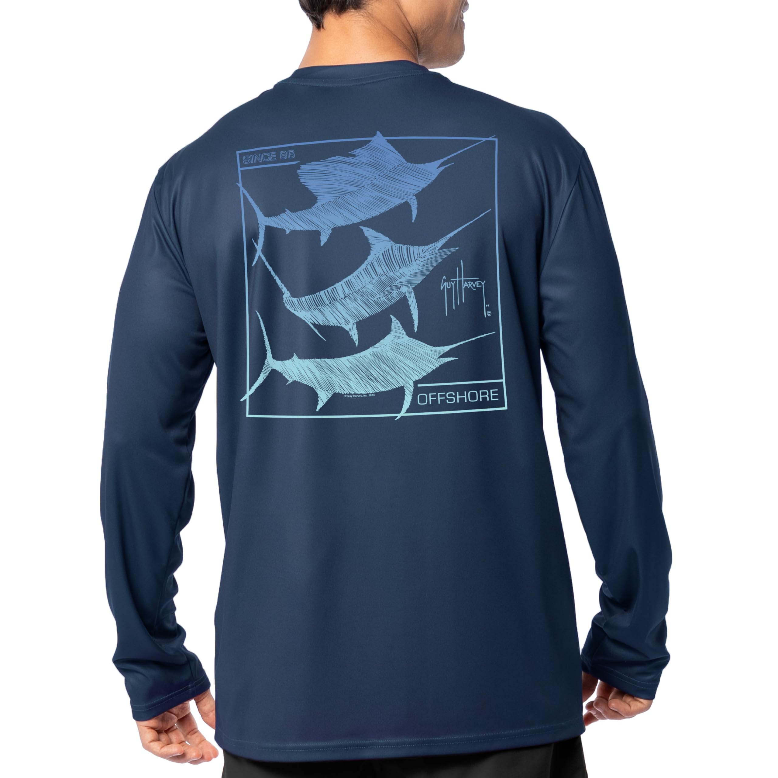 Guy Harvey Men's Eco Cast Perfomance Sun Protection Long Sleeve Top