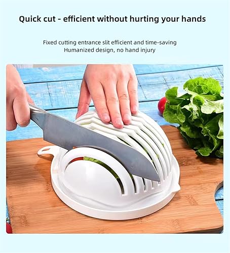 Miniatura 4 de Cuenco cortador de ensalada, tazón picador de ensalada, juego de corte de verduras y frutas, cuenco de drenaje de verduras, cortador de ensalada de