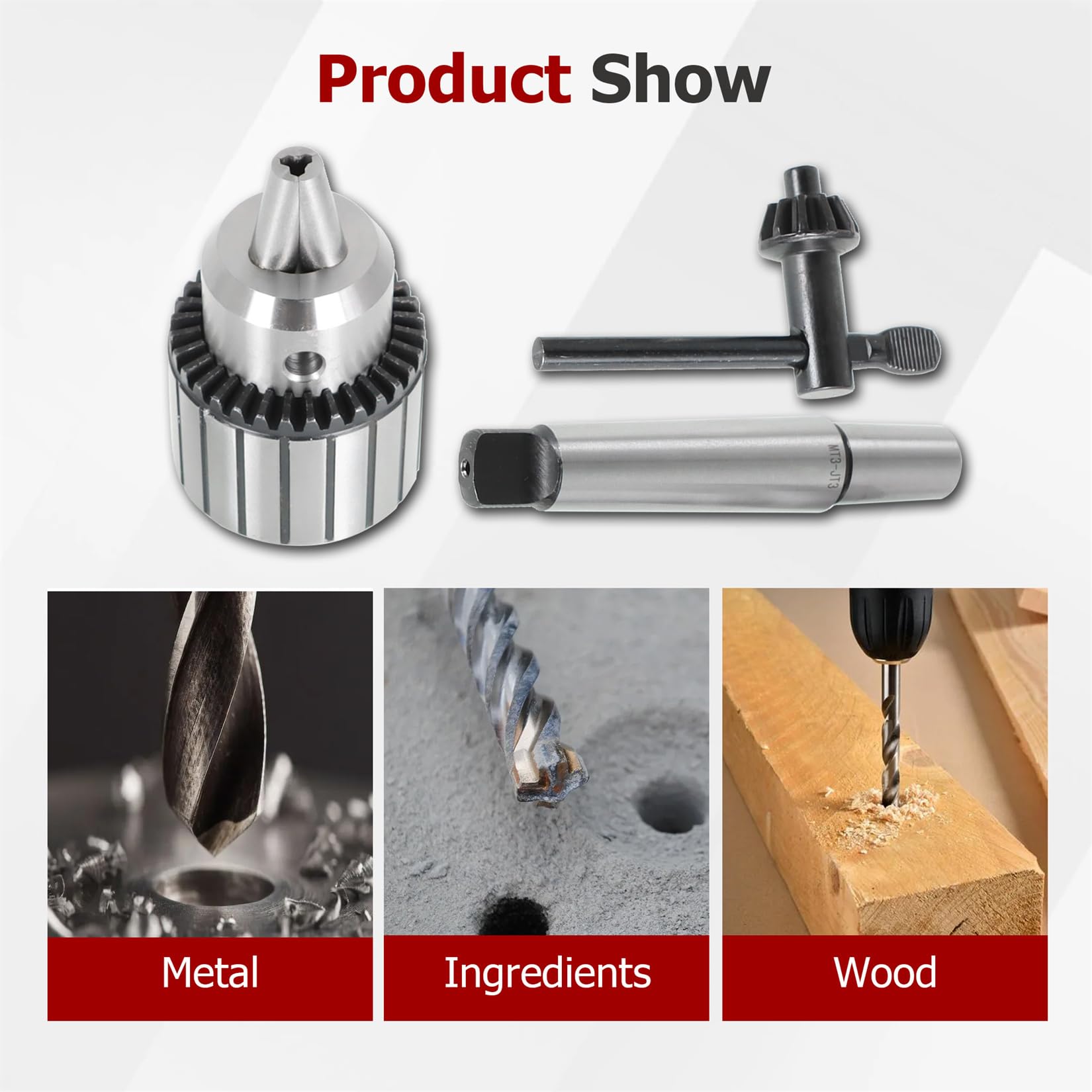 findmall JT3 Drill Chuck 3/16 Inch - 3/4 Inch Drill Press Chuck
