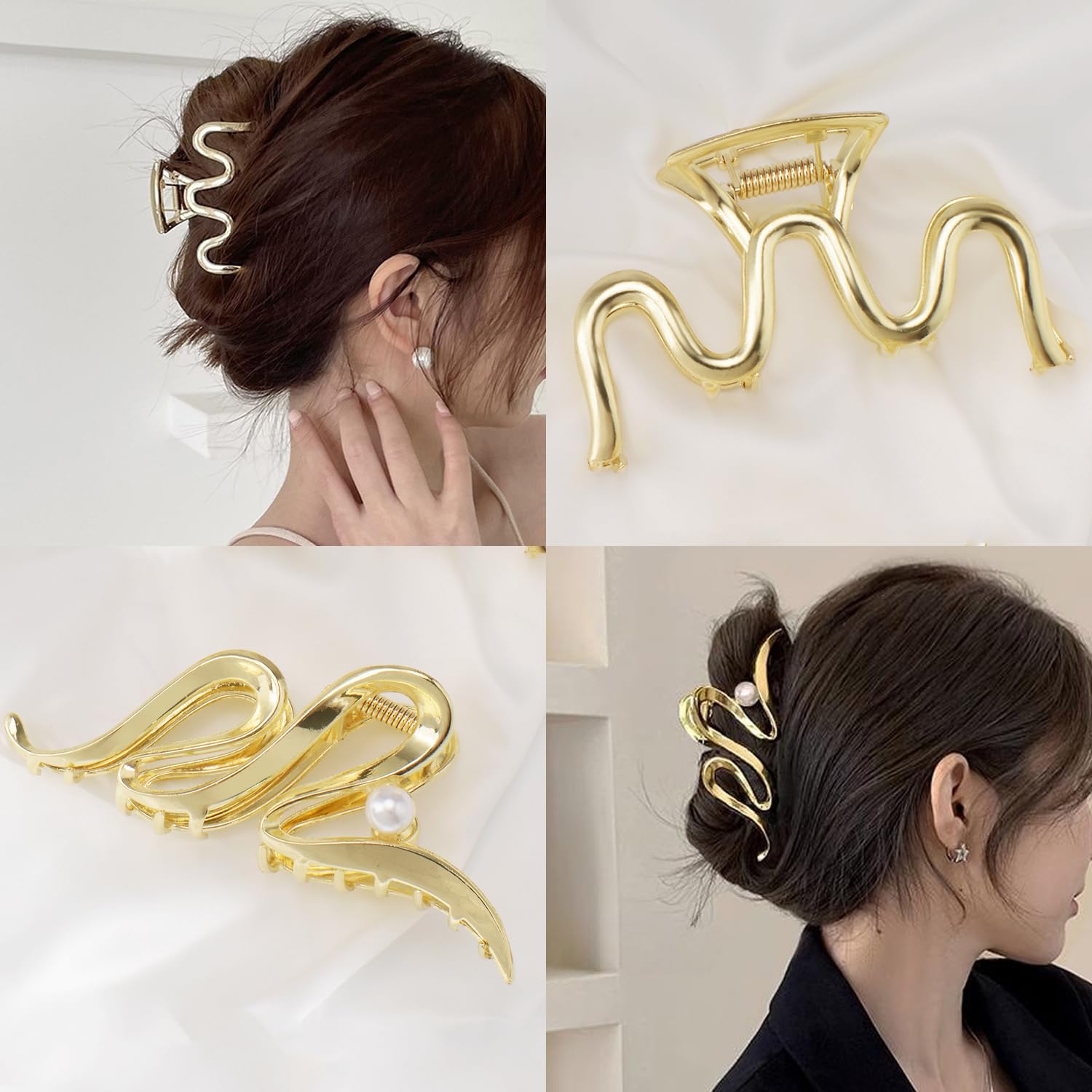 3 Pack Large Metal Acetate Hair Claw Clips Non Slip Hair Clamp for Medium to 3-Pack Large Metal Acetate Hair Claw Clips - Hair Styling  main image 4