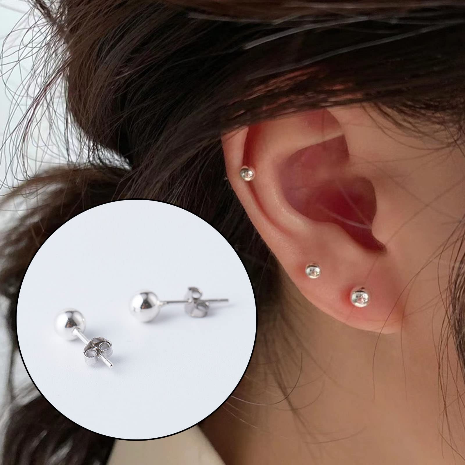 25 Paia Fermaorecchini A Farfalla In Argento 925 - Chiusure Per Orecchini Fai Da Te 4.3x4mm | Foro 0.7mm Universale - Foto 7