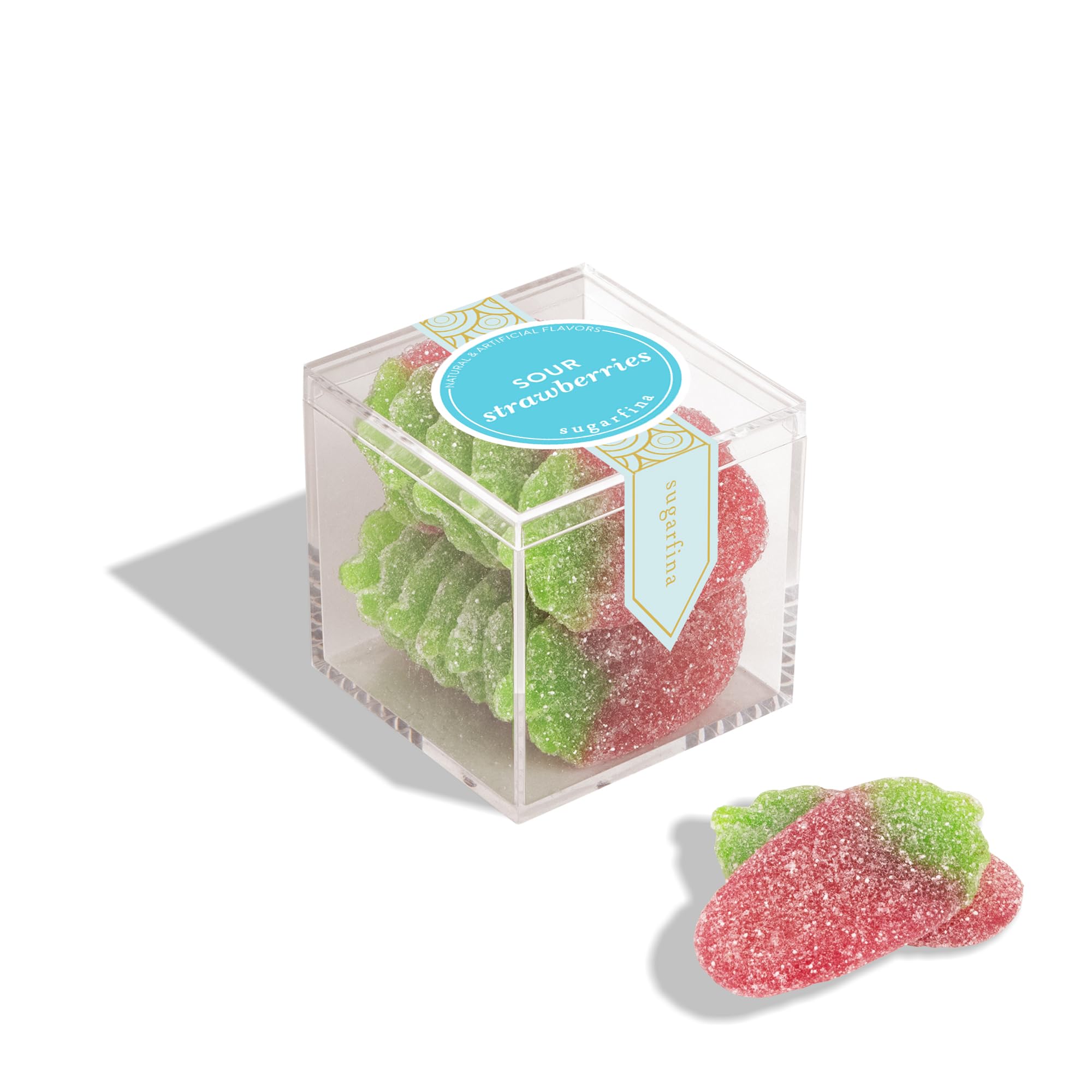 Sour Strawberries Candy Cube, 3.0oz, Pack of 1 | Sour Candy | Vegan Gummies | Luxury Candy