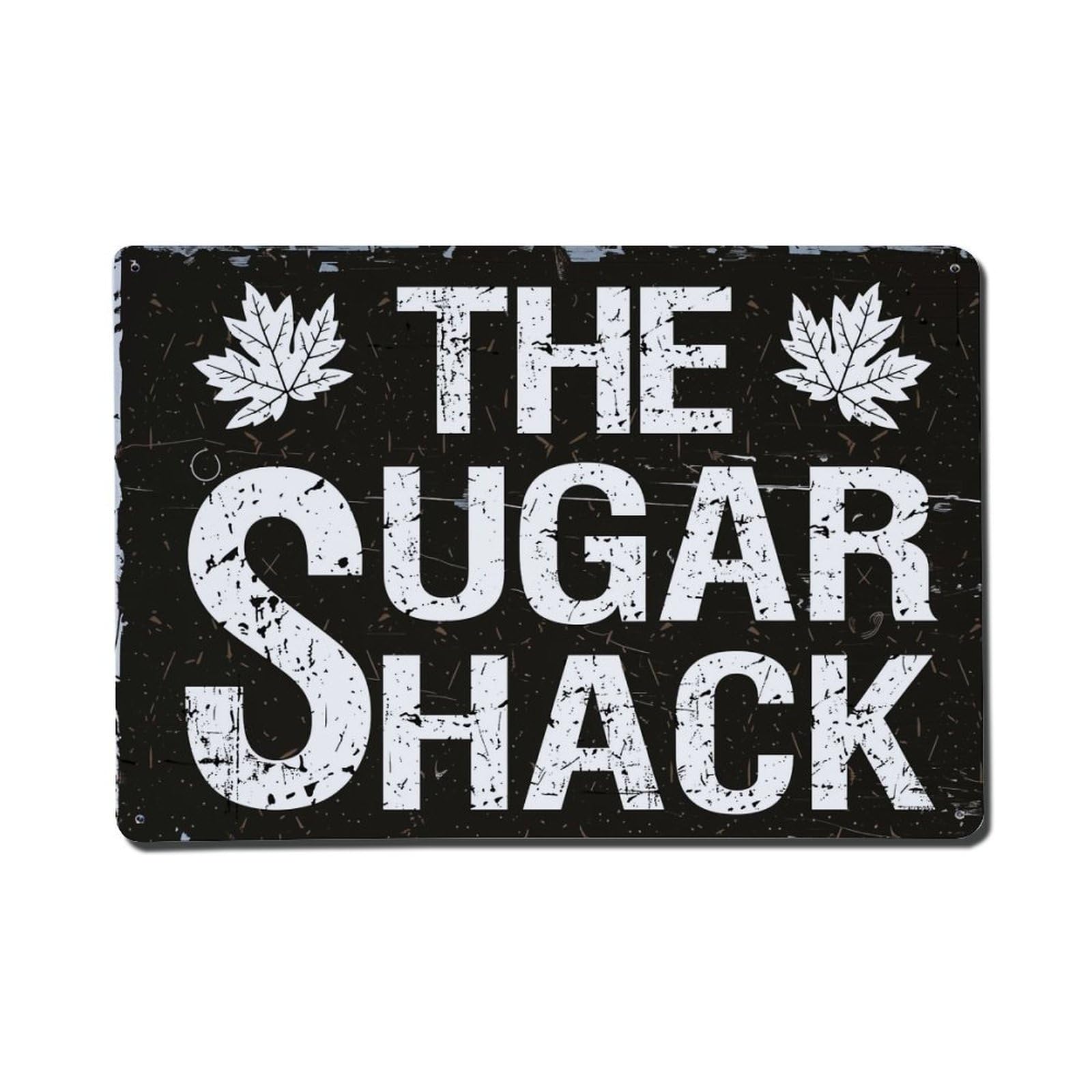 Jdfenggu Vintage The Sugar Shack Maple Leaves Retro Metal Tin Sign, Metal Poster For Bar, Home, Man Cave, Kitchen, Laundry Room Art Decor 8X12 Inch