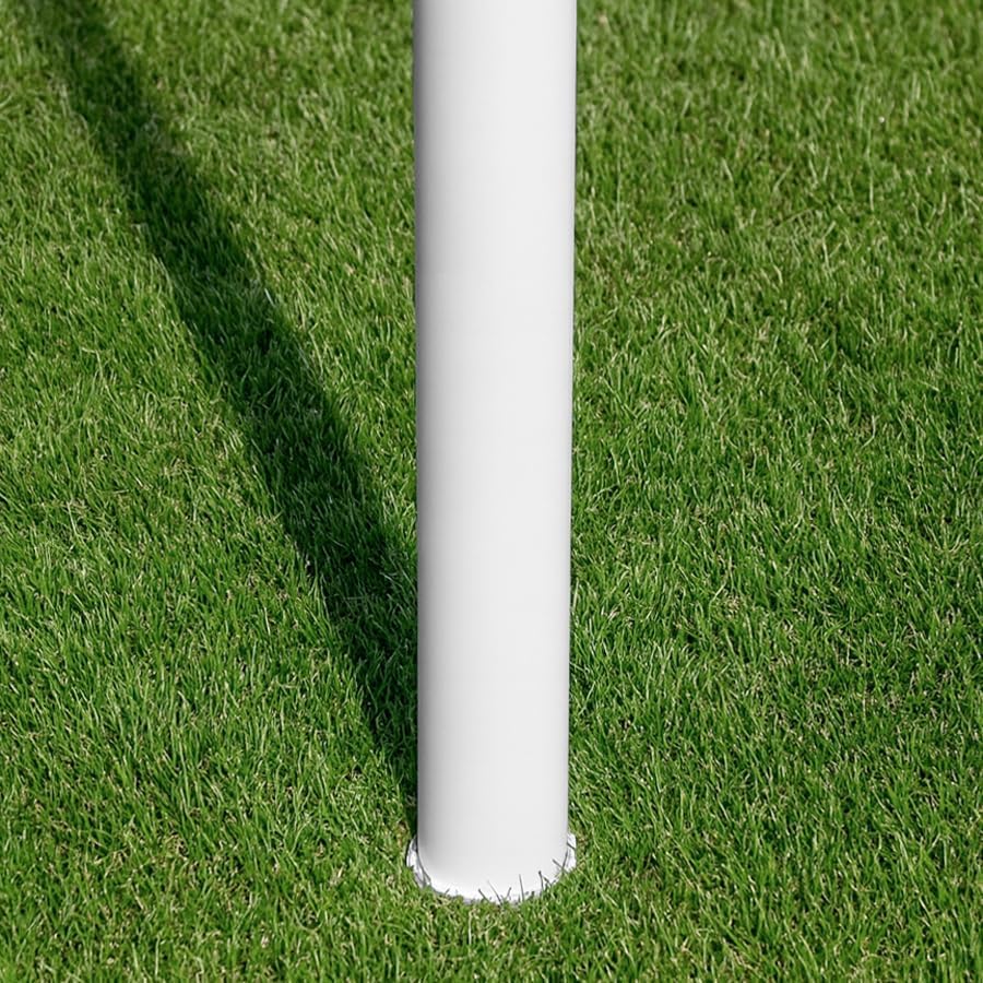 FORZA Steel76 Socketed Rugby Posts – Heavy Duty Aluminised Steel Rugby Goal Posts, 6m or 9m Height, White Powder Coated, Ground Socketed, Regulation Compliant for Clubs & Schools