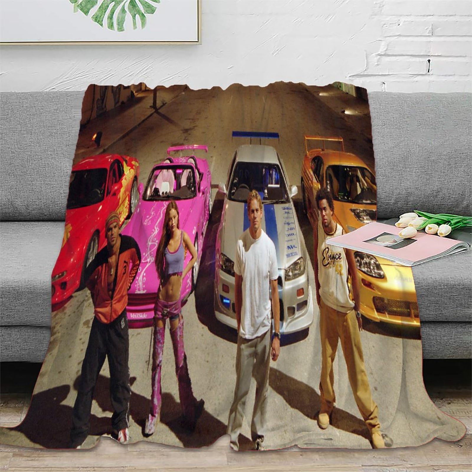 Couverture Fast & Furious Couvertures En Peluche D'Affiche De Film Couverture En Microfibre Polaire Couverture De Canapé Couvertures D'Impression 3D Pour Adultes Enfants Douces Et Chaudes 127X152CM