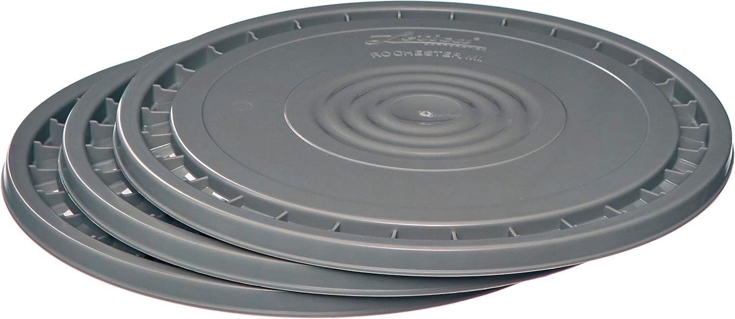 Consolidated Plastics Food Grade Easy Peel Lids for 3.5, 5, 6 and 7 Gallon Buckets (3 Pack) BPA Free Reusable Pail Lids, Durable HDPE, Made in USA (Gray)