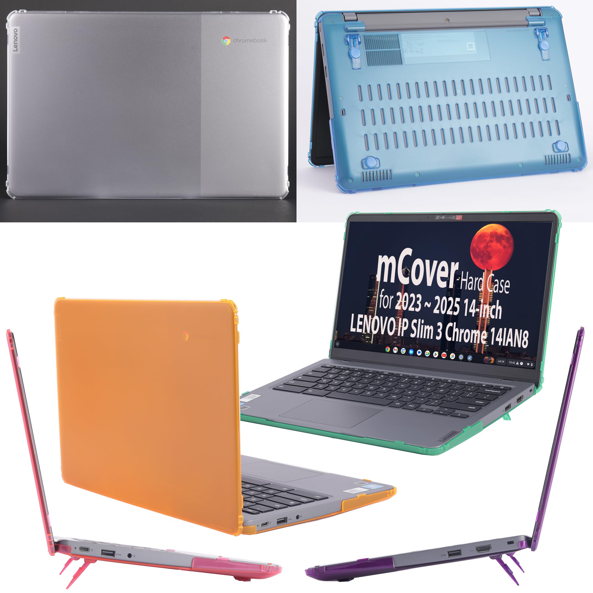 mCover Funda solo compatible con portátiles Lenovo IP Slim 3 Chrome 14IAN8 Chromebook 2023-2025 de 14 pulgadas (no compatible con otros modelos Lenovo) (transparente)