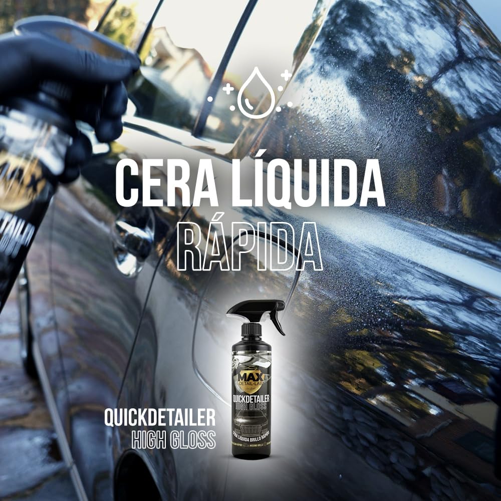 MAX DETAIL-LAB - Quickdetailer 5L - Quick Detailer Carnauba Car Lusterko karoserii, wysoki połysk samochodowy, zestaw do czyszczenia bez wody, profesjonalny zestaw do szczegółów, motor, 5 litrów