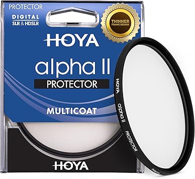 Hoya Alpha II MC Camera Lens Protector, 62mm Filter Ideal for Beginners, Improved Glass, 93.7% Light Transmission, Thinner Frame, 6-Layer Hoya Multi-Coating for Enhanced Protection and Clarity