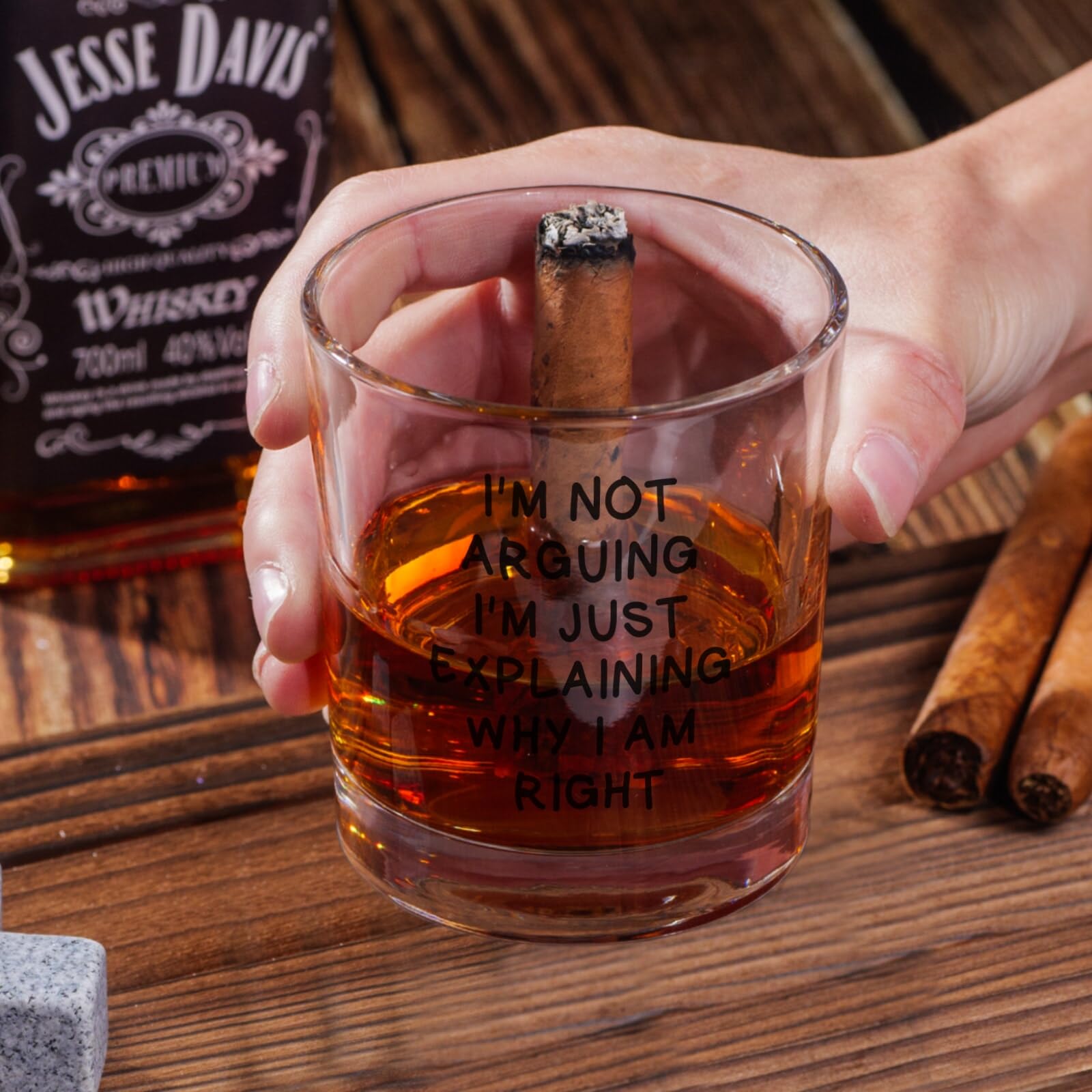 Dad's Sippy Cup Whiskey Glass Set - 12oz Old Fashioned Glass With Wooden Box, Coasters & Gift Card, Funny Gift For Dads - View #11