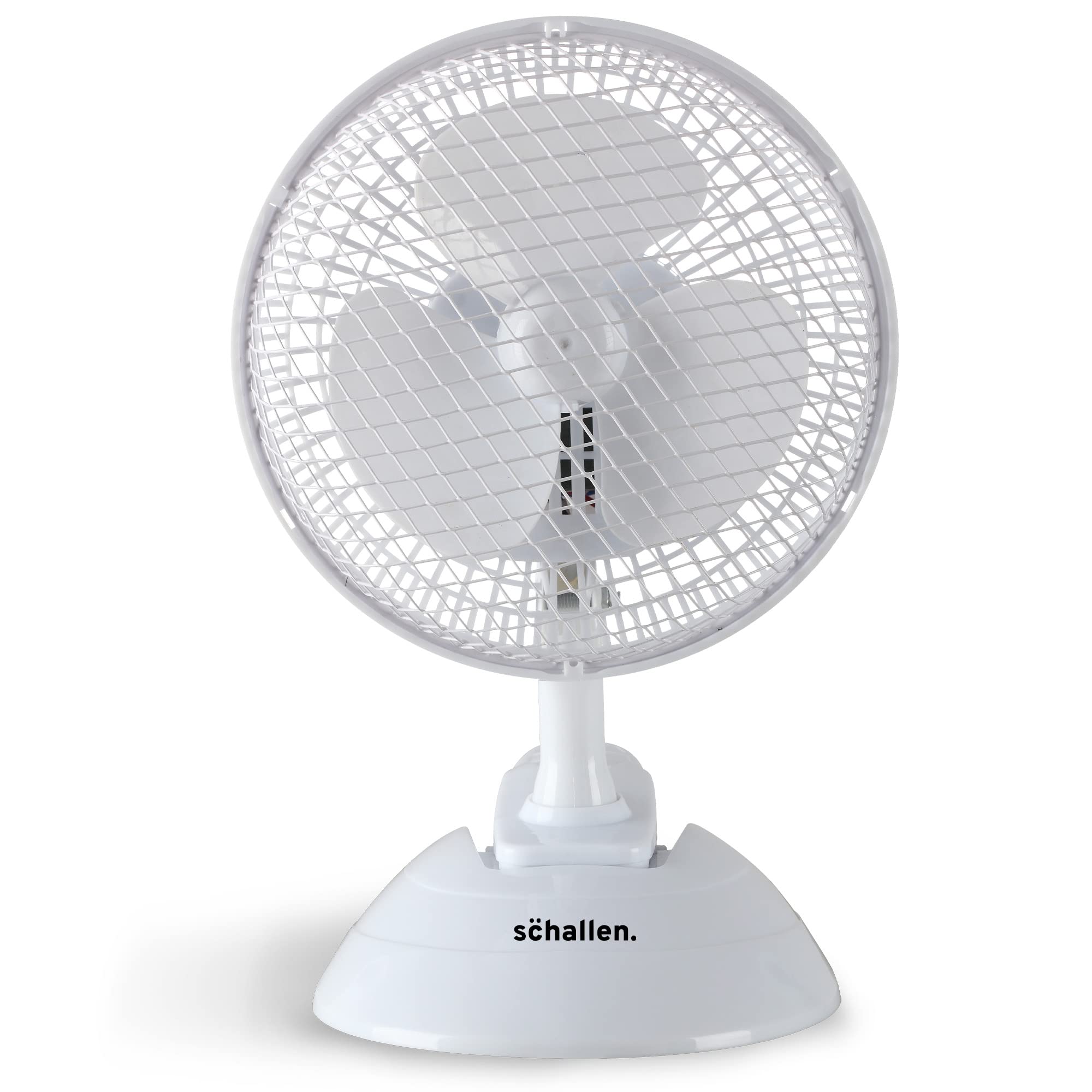 Schallen 6” Mini Small Electric Clip on Fan for Home, Bed, Office, Desktop, Table and Desk with 2 Speed Setting & Quiet Operation (White)