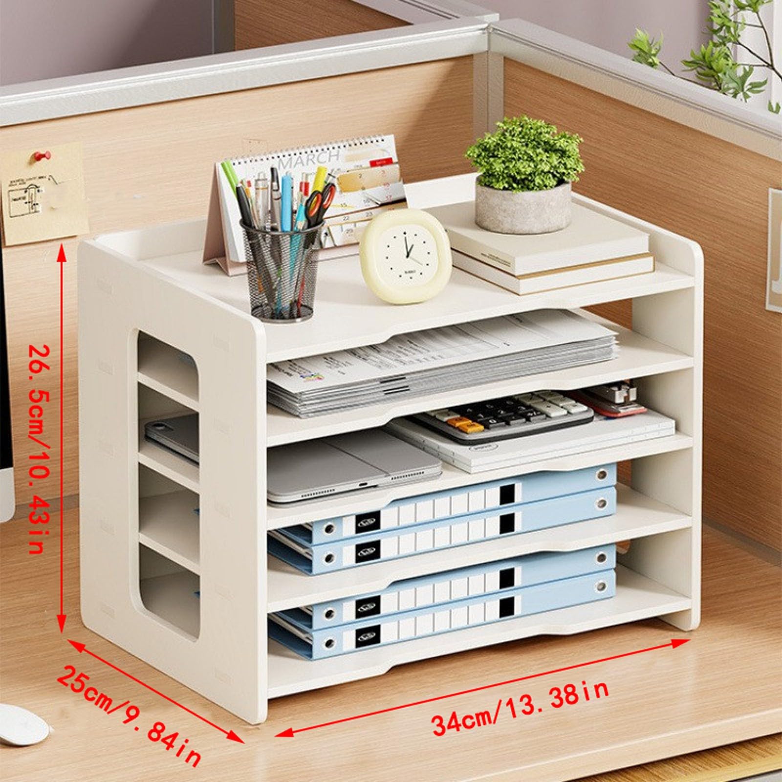 Uchwyt na dokumenty, stojak na papier, idealny do biura, domu, szkoły i albumu do wycinania (5-Tier_B)
