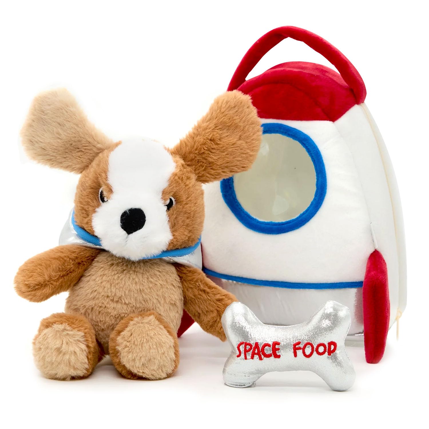 Snuggz Kids Astronaut Puppy and Rocket Plush Playset - Soft Interactive Toy Set for Toddlers with Pretend Play Space Kit and Cute Accessories, Cuddly Gift Idea for Children