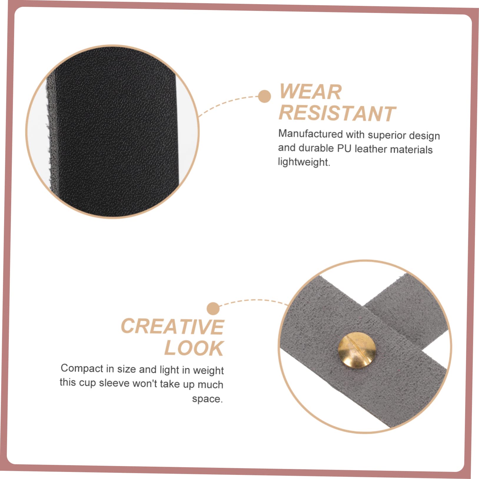 GRIRIW Handheld Leather Coffee Sleeve Carrier Adjustable Drink Cup Holder for Beverages Portable Insulated Cup Sleeve for Milk Tea and Coffee Non Slip Wear Resistant Design