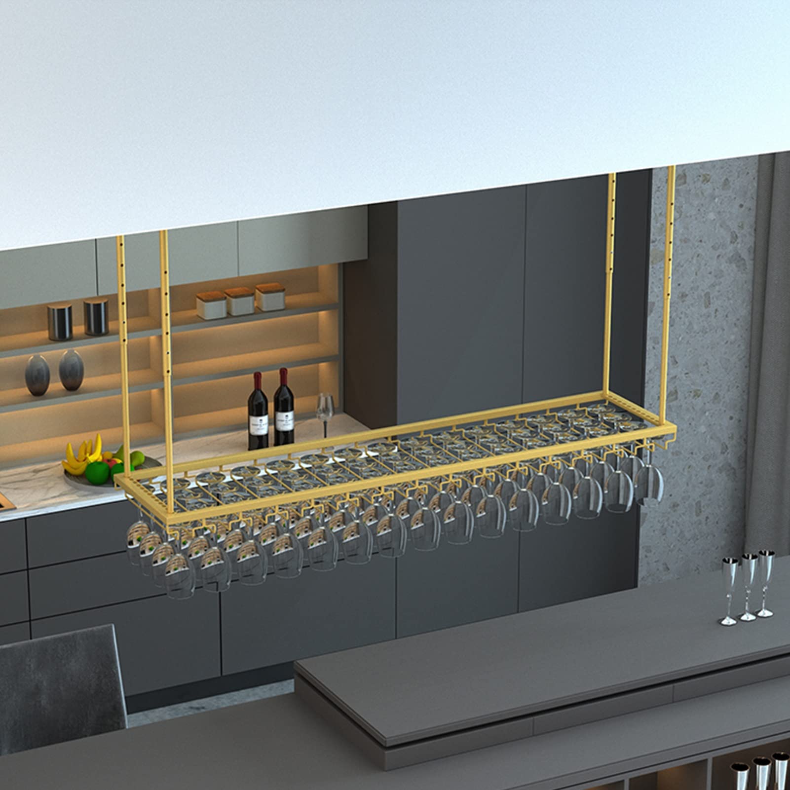 Casier à vin et verres sous armoire pour aménager votre cuisine ou bar de salon