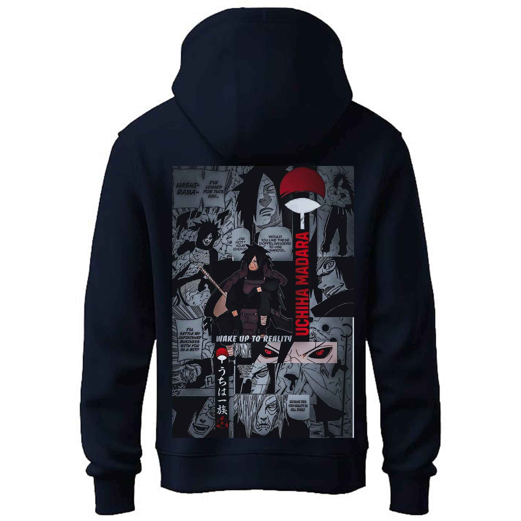 Hoodie for Mens Naruto Collection Anime Hoodies for Men | Best for Winter Wear Hooded Sweatshirt | Madara Uchiha Full Back Printed Tshirts