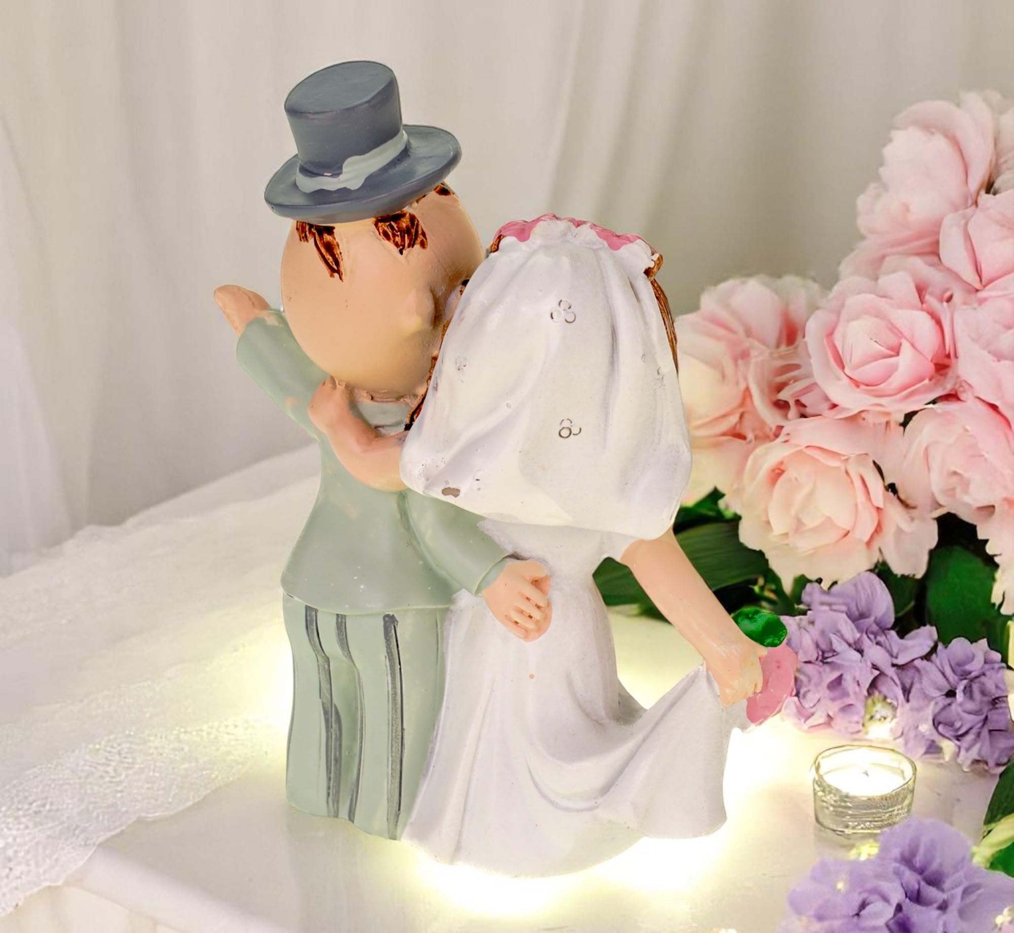Trouwfiguurtje/caketopper Bruidspaar - 2 Mannen Gay Koppel Bruidstaart Figuren 5 X 10 Cm