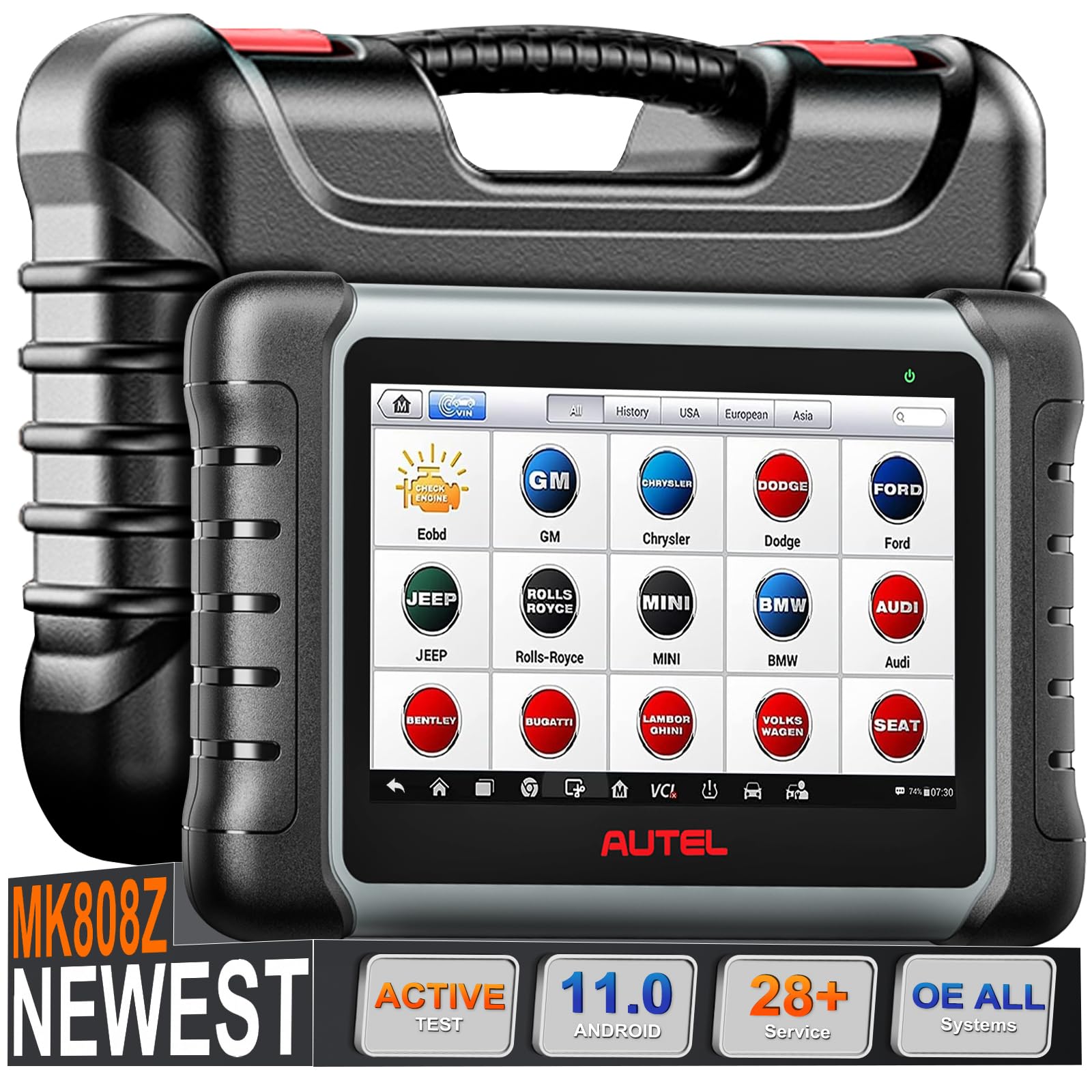 Autel OBD2 Scanner bidirectional scan Tool: MK808Z 2025 Diagnostic Tool for All Vehicles Upgraded from maxicom MK808S MX808S,All System Diagnose, Active Test,Escaner Automotriz,Work as MX900 MK900BT
