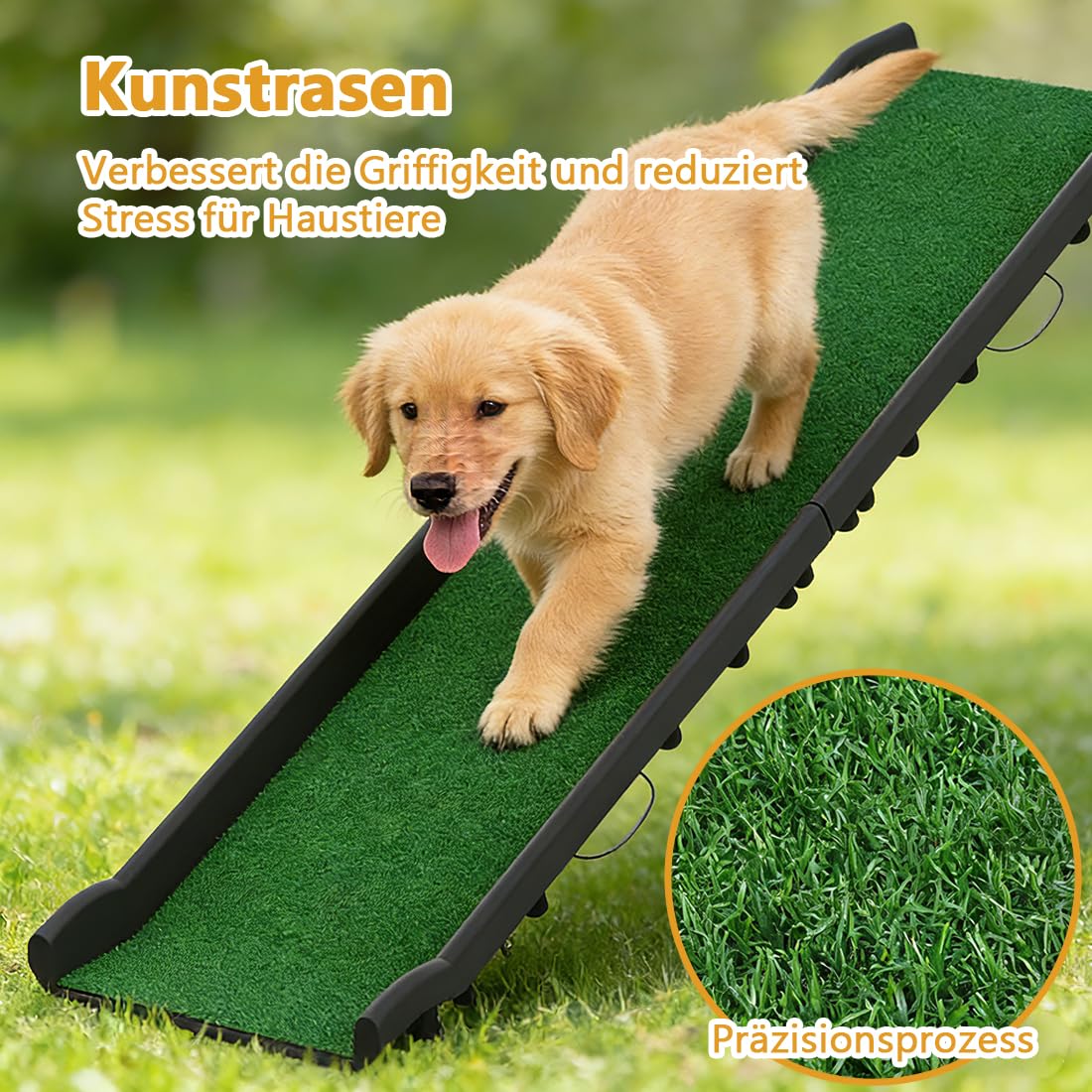 Hunderampe 156x40cm Klappbare für Auto, Hundetreppe Hunde Rampe Katzentreppe, Tragbare Kofferraumrampe mit Rutschfester Oberfläche, bis 90 kg