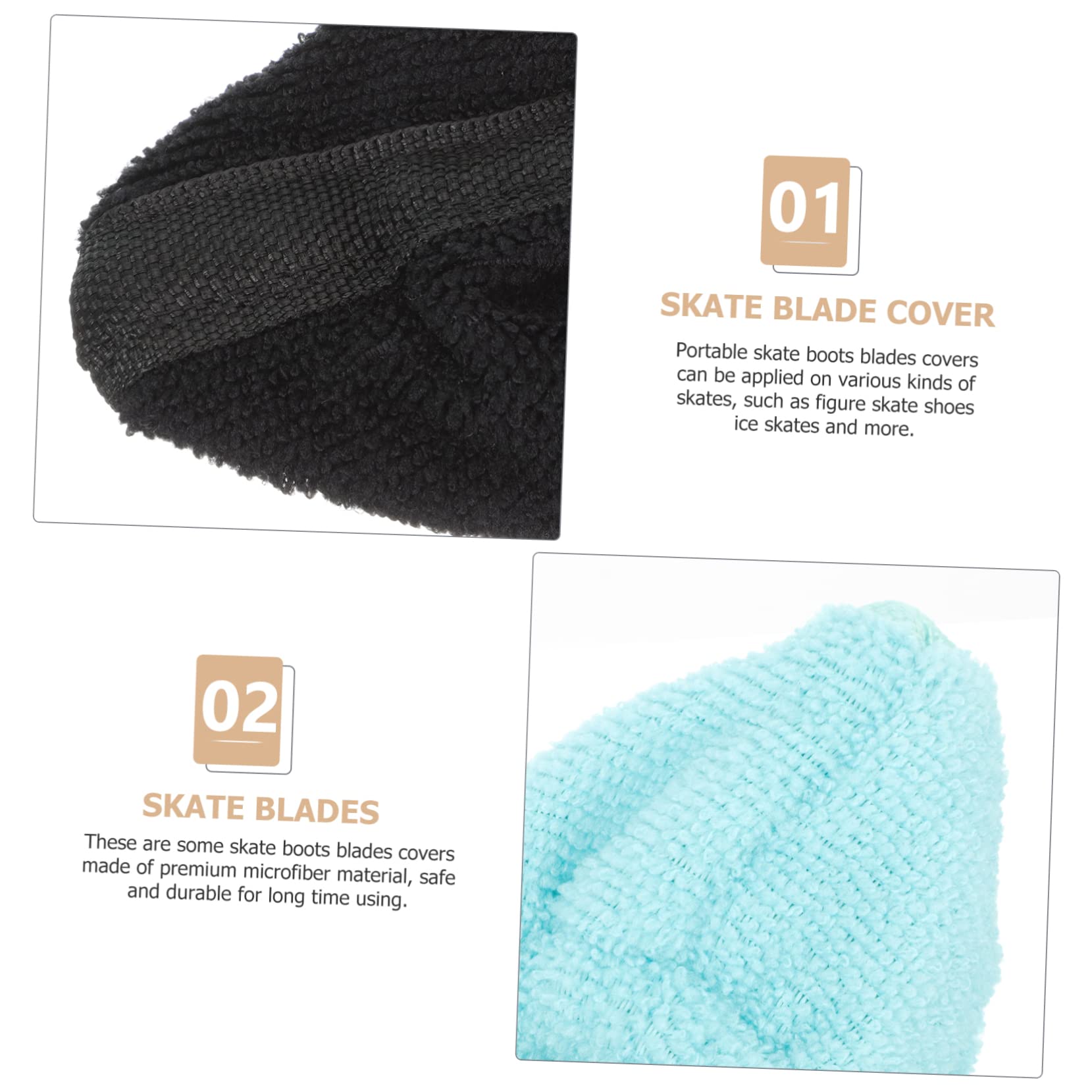 ibasenice Cubiertas De Cuchillas para De Hielo De Microfibra De Antideslizantes para Zapatos De Patinaje Artístico Y Hockey S Negro Azul