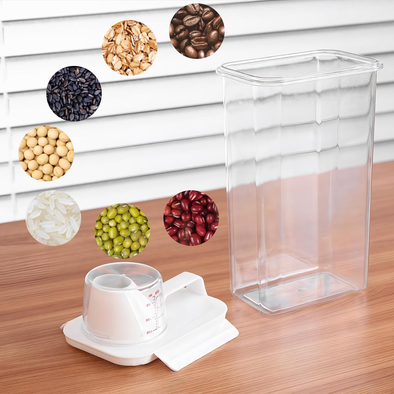 Rice Container, Rice Storage Container, 3-4 Lbs Tcereal Storage Container, Dog Food Storage Container, Suitable for Home Kitchen Rice, Soybean Food Storage - Image 6